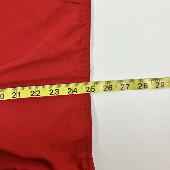 Ann Taylor Loft Blouse M Red Ruffle Silky Top - Picture 6 of 8